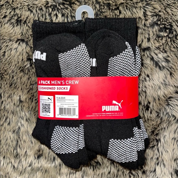 Puma Men’s 6 Pack Cushioned Crew Socks (size 6-12) - Picture 2 of 2